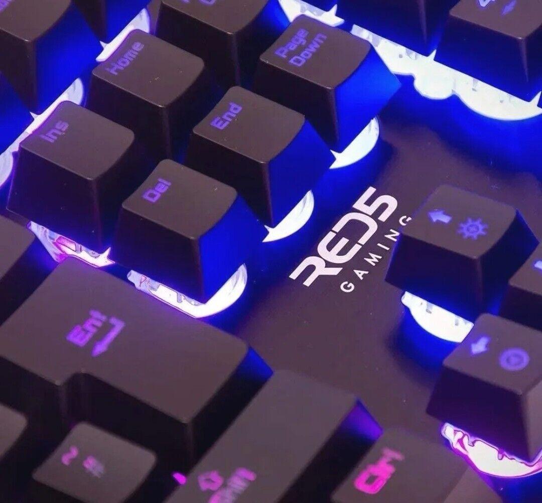 Gaming Keyboard Red 5 Orbit RGB Backlit Ergonomic Design Responsive Keys