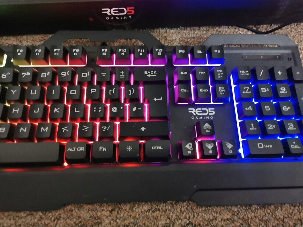 Gaming Keyboard Red 5 Orbit RGB Backlit Ergonomic Design Responsive Keys