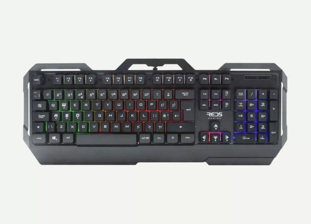 Gaming Keyboard Red 5 Orbit RGB Backlit Ergonomic Design Responsive Keys
