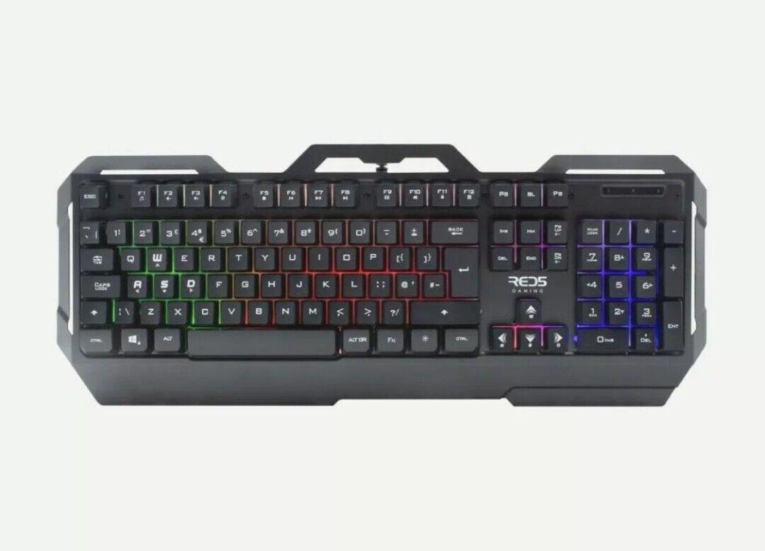 Gaming Keyboard Red 5 Orbit RGB Backlit Ergonomic Design Responsive Keys