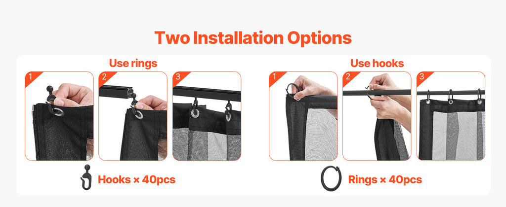 VEVOR Gazebo Netting Replacement Outdoor Garden Gazebo Net 4-Panel Sidewall Mesh Gazebo Curtain with Double Zipper for Garden