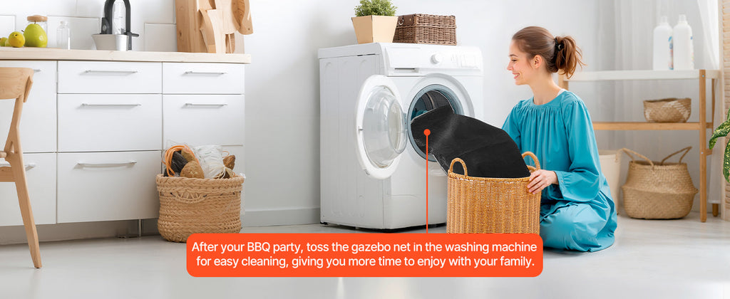 VEVOR Gazebo Netting Replacement Outdoor Garden Gazebo Net 4-Panel Sidewall Mesh Gazebo Curtain with Double Zipper for Garden