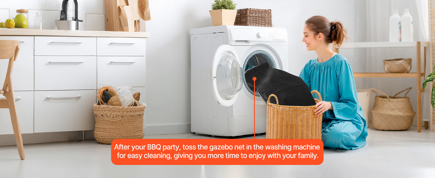 VEVOR Gazebo Netting Replacement Outdoor Garden Gazebo Net 4-Panel Sidewall Mesh Gazebo Curtain with Double Zipper for Garden