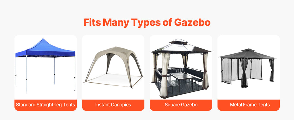 VEVOR Gazebo Netting Replacement Outdoor Garden Gazebo Net 4-Panel Sidewall Mesh Gazebo Curtain with Double Zipper for Garden