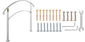 VEVOR Wrought Iron Handrail Fits 1 or 5 Steps with Installation Kit Hand Rails for Outdoor Steps Transition Handrail Stair Rail