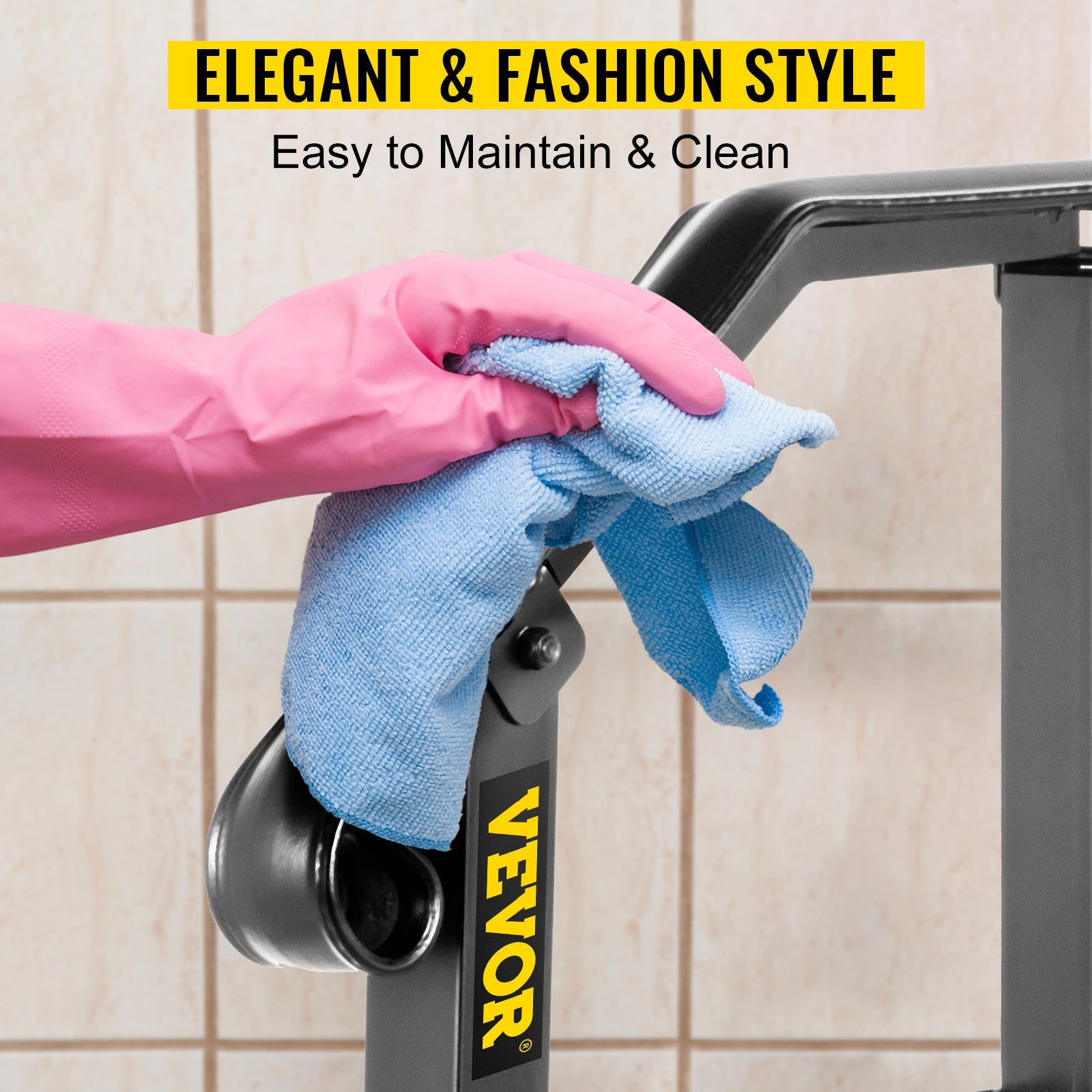 VEVOR Handrail Arch Railing White Fits 1 Or 5 Steps Stair Rail Wrought Iron Hand Rails With Installation Kit For Outdoor Steps