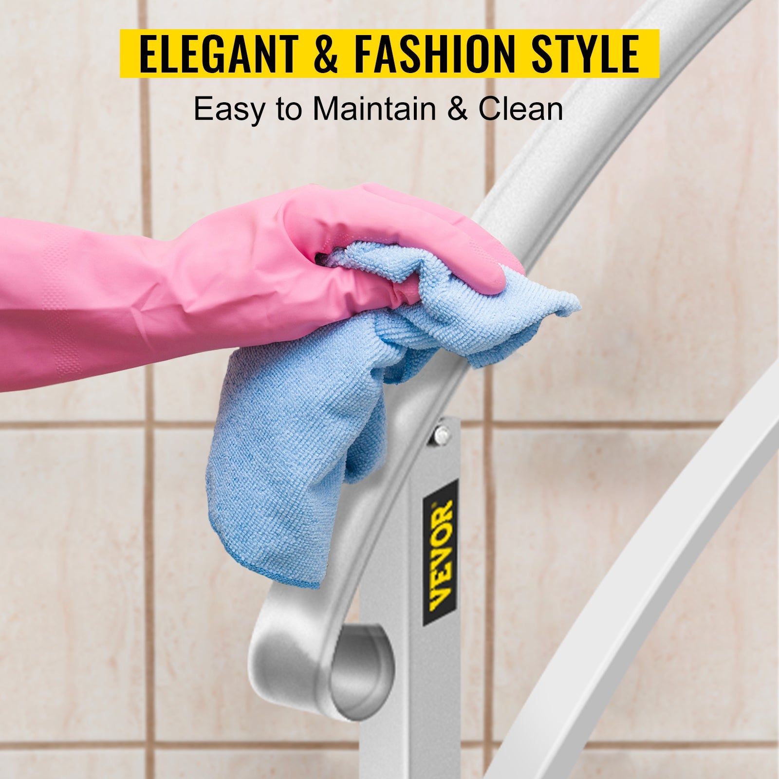 VEVOR Wrought Iron Handrail Fits 1 or 5 Steps with Installation Kit Hand Rails for Outdoor Steps Transition Handrail Stair Rail