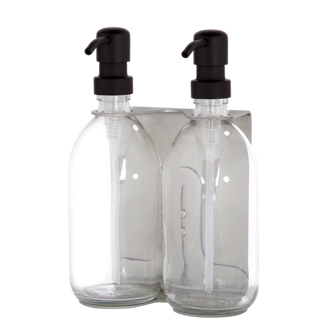 Nickel Double Wall Mounted Soap Dispenser