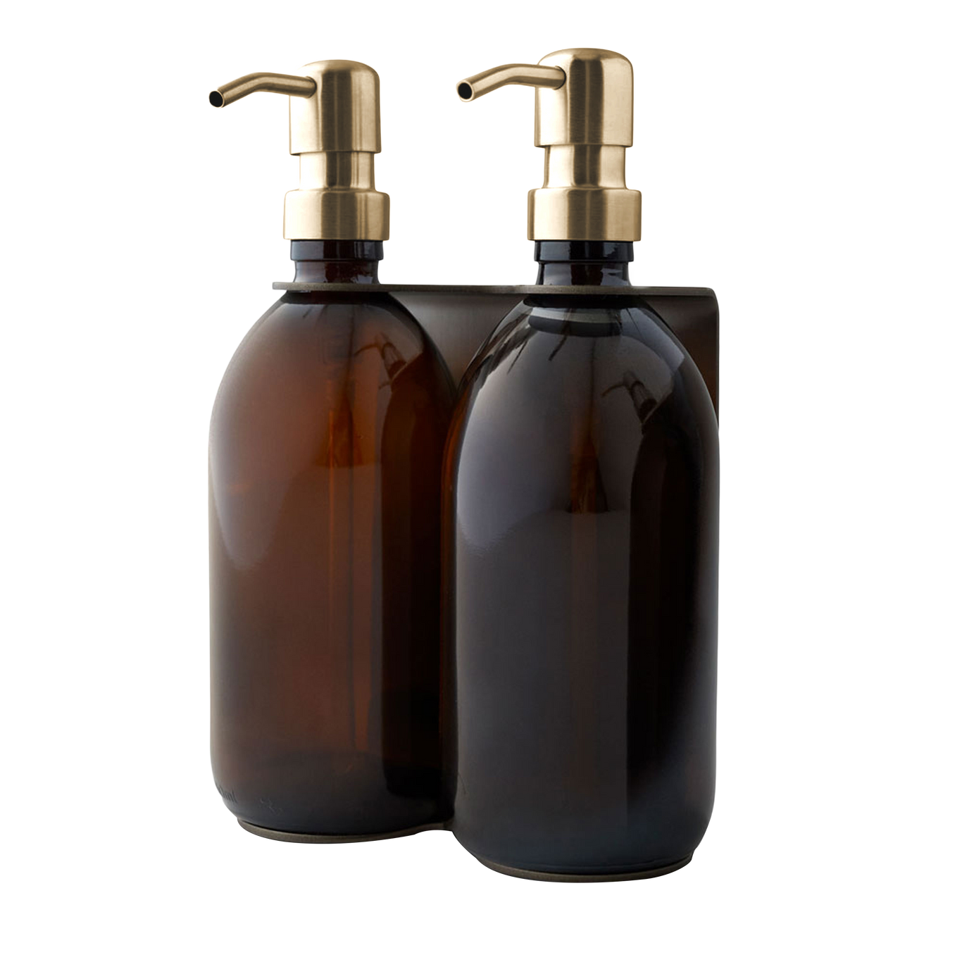 Nickel Double Wall Mounted Soap Dispenser