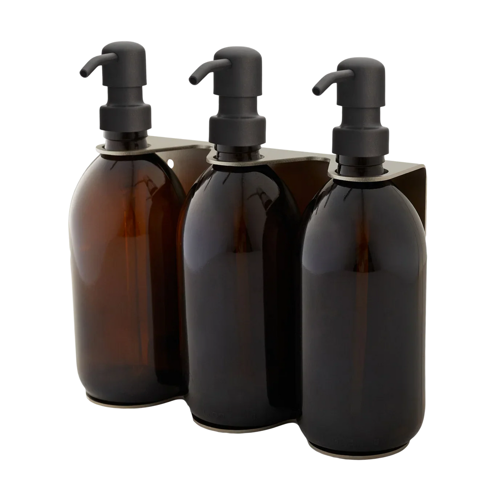 Nickel Triple Wall Mounted Soap Dispenser