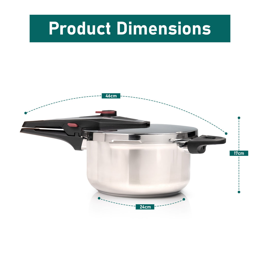 4/6 Litre Dual Handle Stainless Steel Pressure Cooker