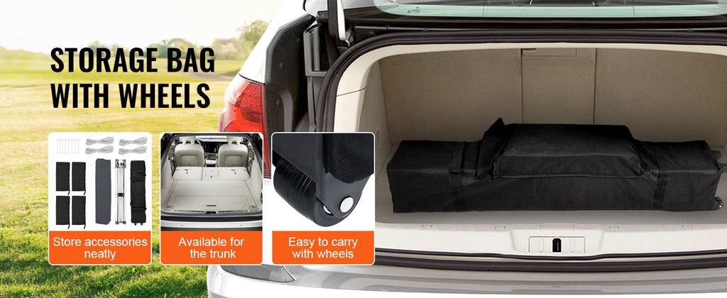 VEVOR Pop Up Canopy Tent 250D PU Silver Coated Tarp with Portable Roller Bag and 4 Sandbags Waterproof and Sun Shelter Gazebo