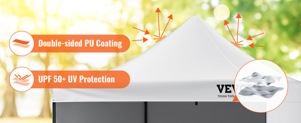 VEVOR 10x10 FT Pop up Canopy with Removable Sidewalls Portable Gazebo & Wheeled Bag  UV Resistant Waterproof Tent for Patio