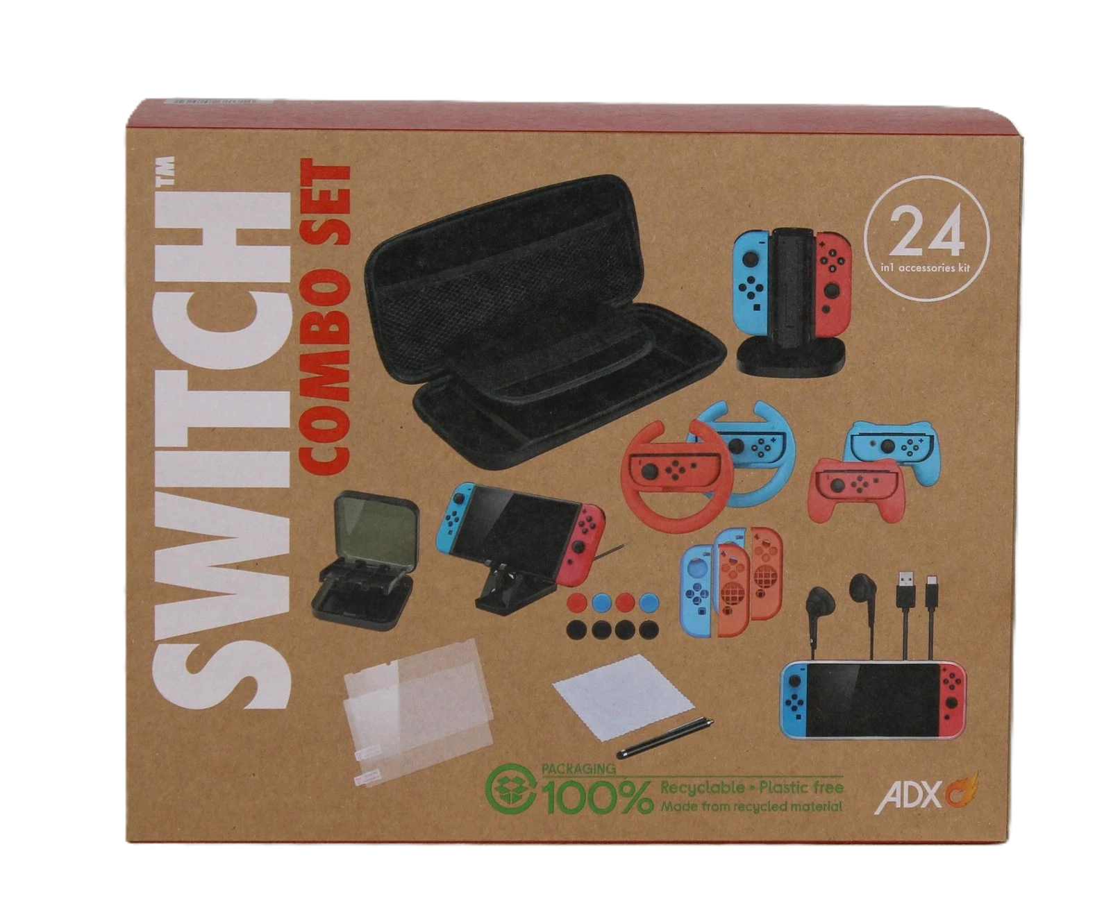 Nintendo Switch 24-In-1 Mega Bundle - Charging Stand Case Wheels & More