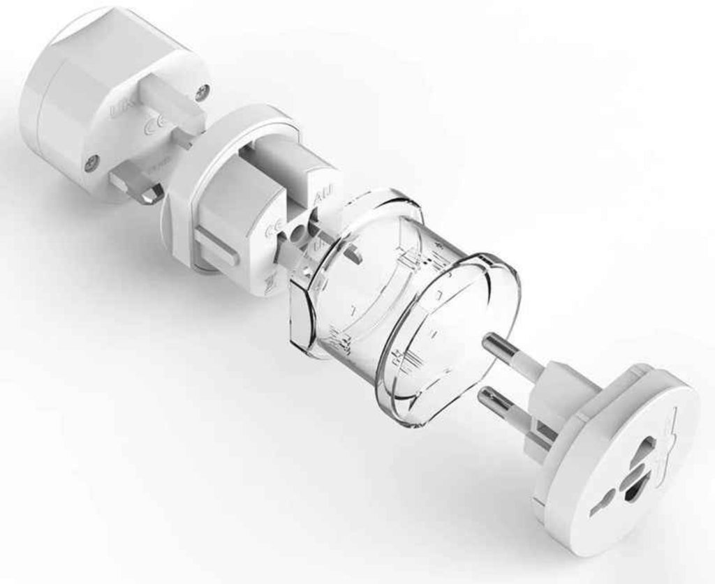 Travel Plug Universal Worldwide Charger Power Adapter US, EU, UK, AU - White