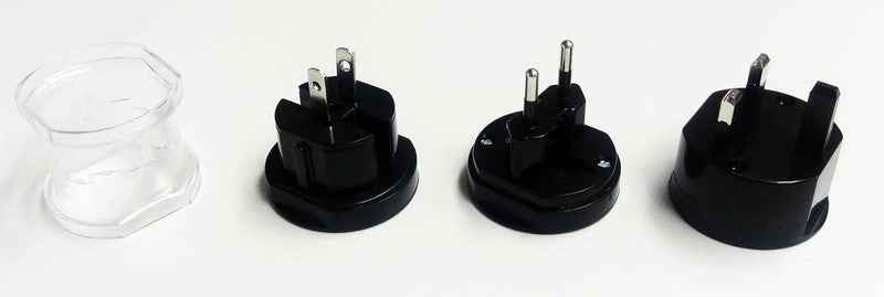 Travel Plug Universal Worldwide Charger Power Adapter US, EU, UK, AU - Black