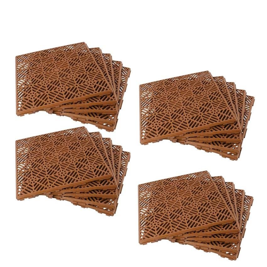 Slip-Resistant Interlocking Garden Tiles