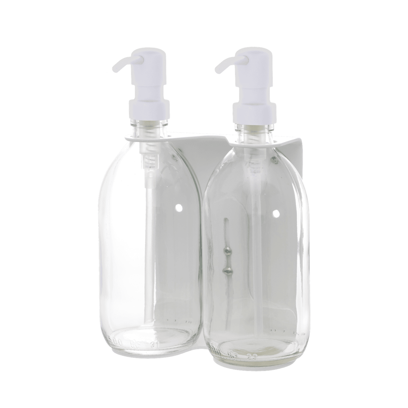 White Double Wall Mounted Soap Dispenser