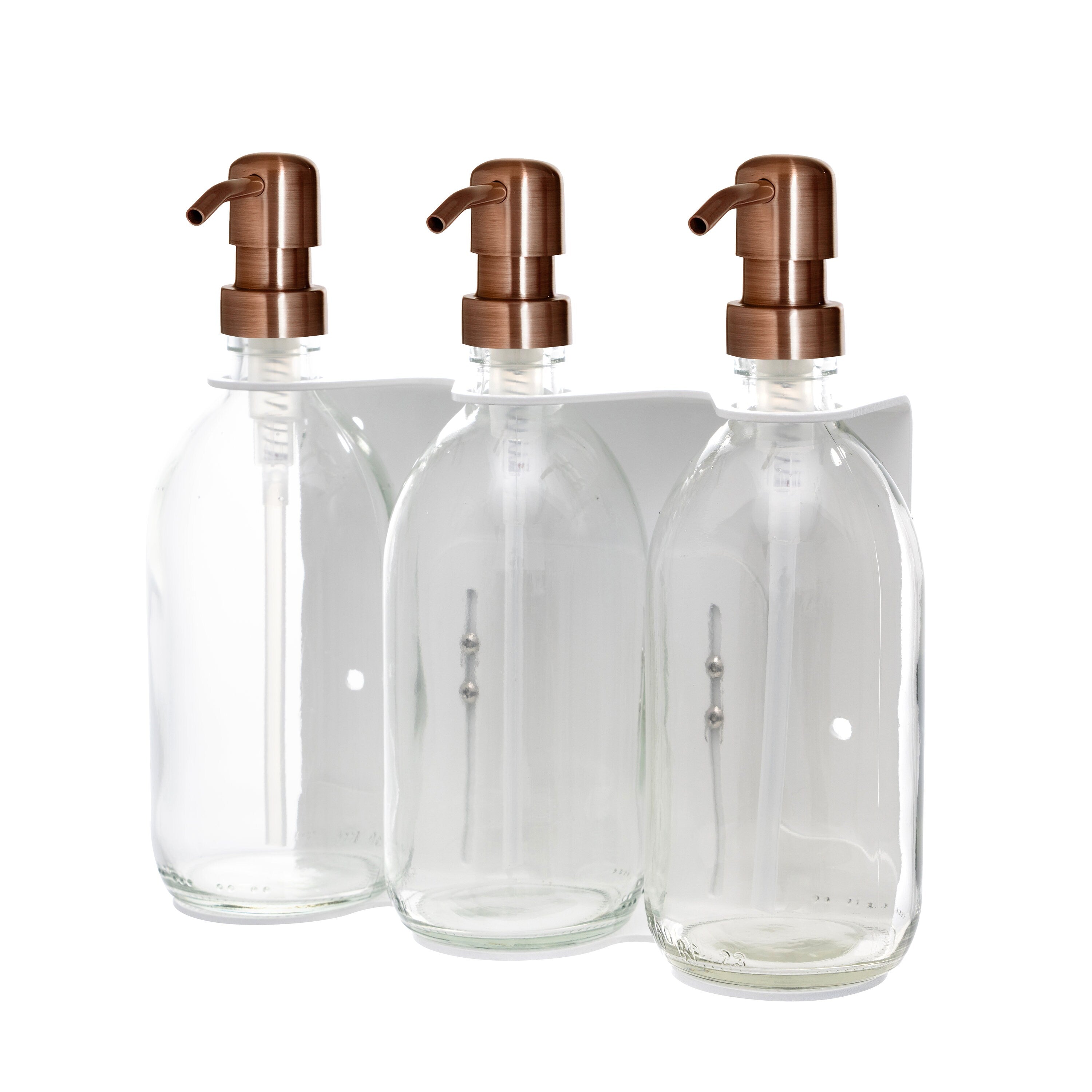 White Triple Wall Mounted Soap Dispenser