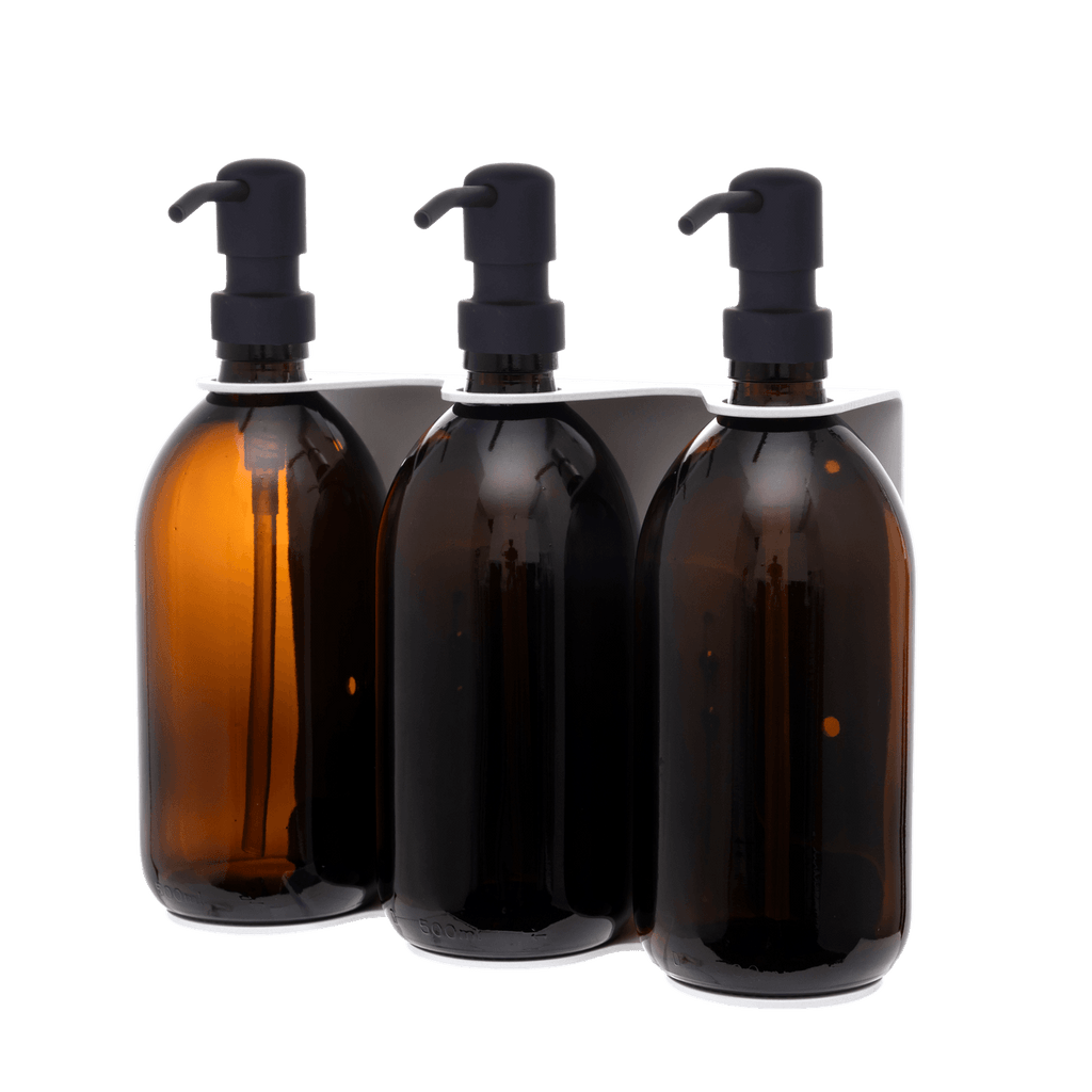 White Triple Wall Mounted Soap Dispenser