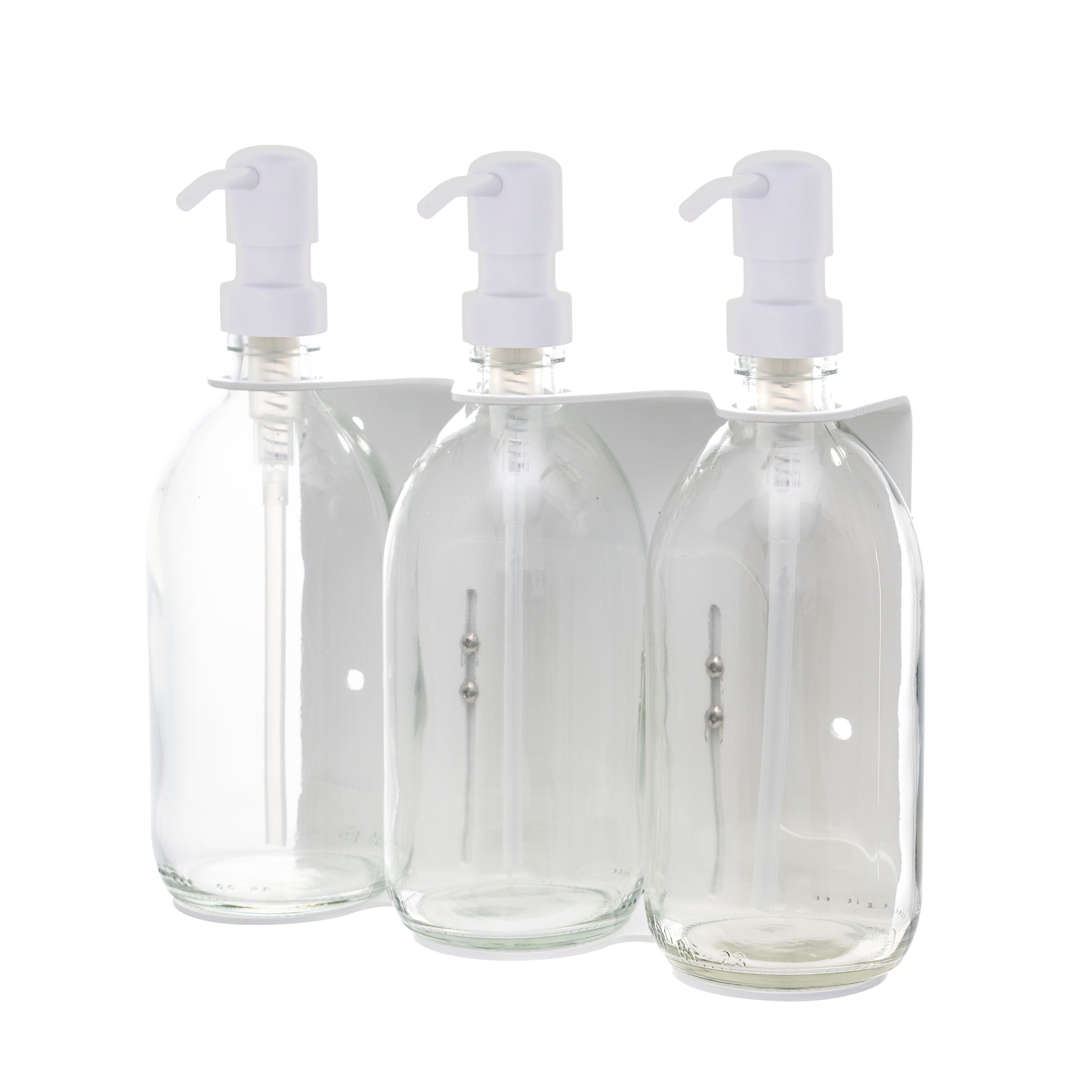 White Triple Wall Mounted Soap Dispenser